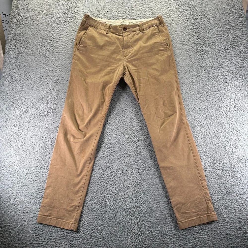 Hollister Epic Flex Pant Men's 34x32 Brown Cotton Chino Skinny Business Stretch